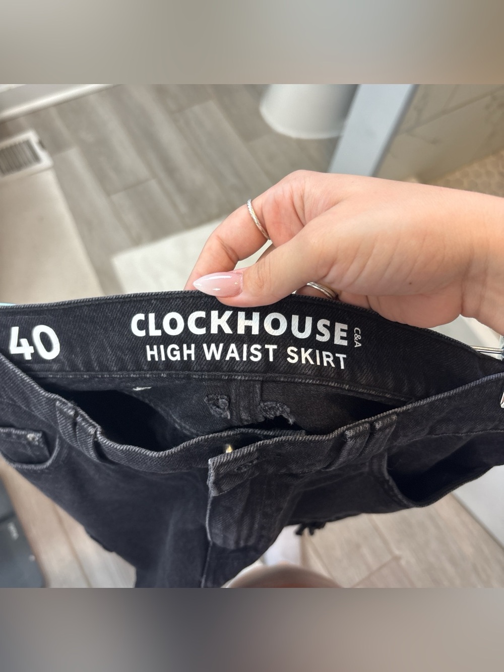 Clockhouse Black Cargo Denim Mini Skirt View 3